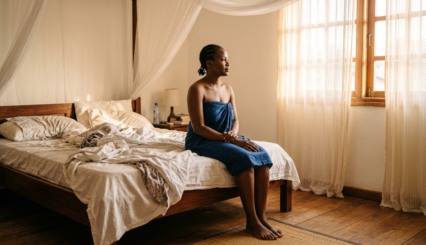 Nigerian woman in soft morning light