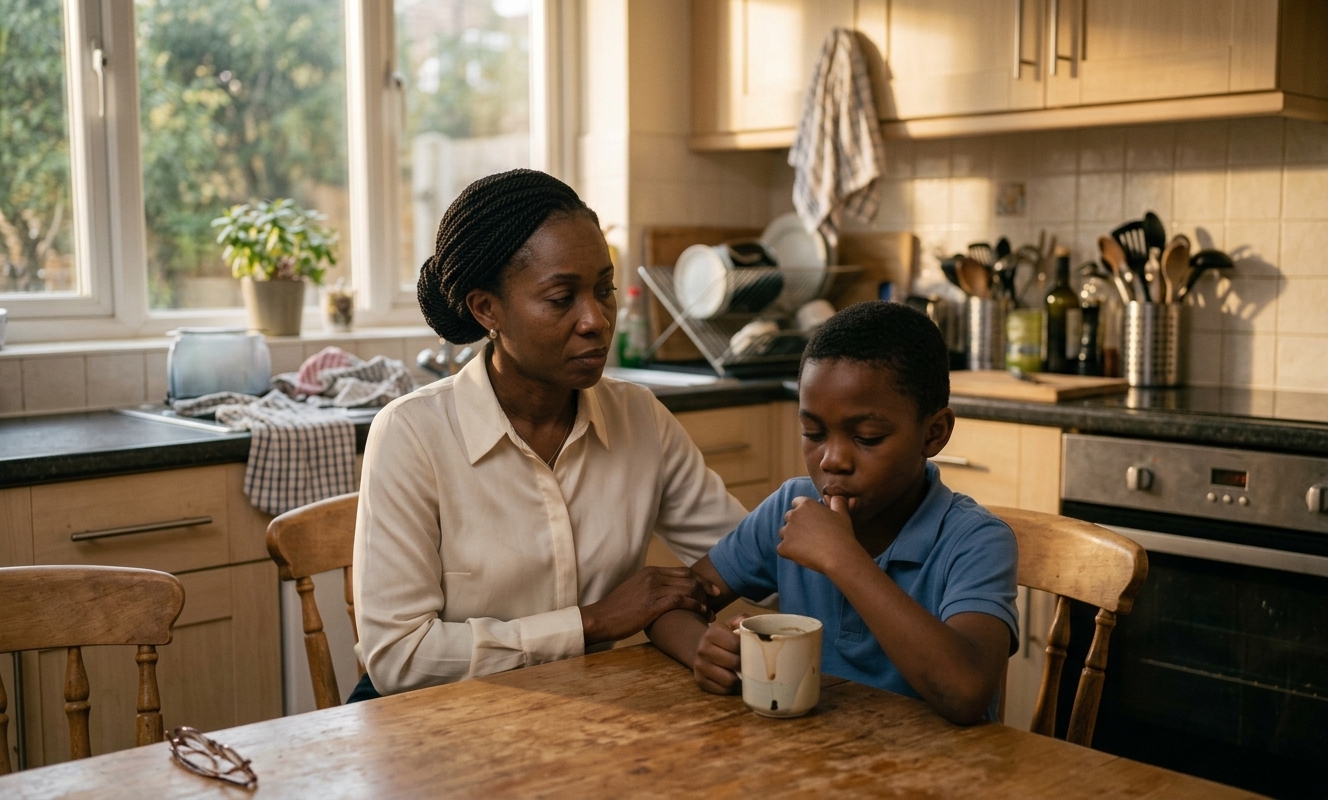 Dr. Ade with her son Joel